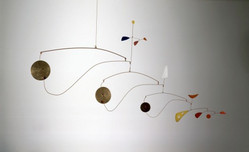 Alexander Calder, Triple Gong, c. 1948 Brass, sheet metal, wire, and paint, 99 x 191 x 7 cm. Photo credit: Calder Foundation, New York / Art Resource, NY © 2013, Calder Foundation, New York / DACS, London