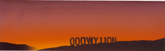 Ed Ruscha, Hollywood, 1968. Eight-color silkscreen, cut edges, edition of 100, 17 1/2 × 44 7/16 in.