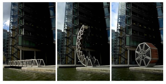 Thomas Heatherwick Studio, Rolling Bridge, Paddington Basin, London, UK 2004 © Steve Speller