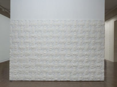 Gill Gatfield, Canvas (2007), nappies/diapers, staples, 2.7mx5mx 500mm (photo: Sam Hartnett) Image courtesy of the artist