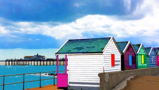 Melanie Burnell, Beach Huts #1, canvas print from the Southwold Series, 2013