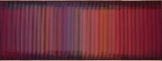 Carlos Cruz-Diez,  Physichromie No. 500, 1970.  Casein paint on PVC and acrylic on plywood sheets, 183x484x8cm.  Coleccion Patricia Phelps de Cisneros  © ADAGP, Paris and DACS, London 2014.