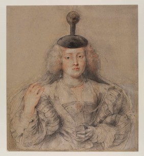 7.	Peter Paul Rubens (1577-1640) Portrait of Helena Fourment, c. 1630-31 Black and red chalk heightened with white, pen and ink  612 x 550 mm © The Courtauld Gallery, London