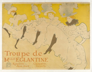 Henri de Toulouse-Lautrec, Mademoiselle Elegantine’s Troupe (1896) (Avril at far left, despite order of names on poster)