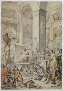 8.	Charles Joseph Natoire (1700-1777) Life class at the Academie Royale, in Paris, with Natoire as an instructor, 1746 Watercolour, chalk (black) on paper 45.3 x 32.3 cm © The Courtauld Gallery, London