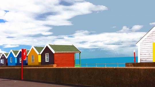 Melanie Burnell, Beach Huts #3, canvas print from the Southwold Series, 2013