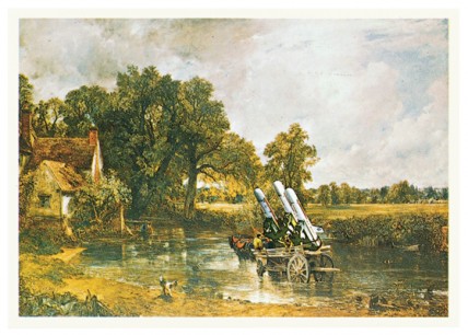 Peter Kennard, Haywain-Constable 1821 Cruise Missiles 1983Image from Artists' Postcards: A compendium