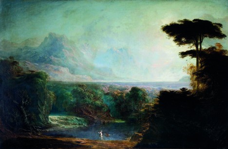 John Martin,  Alpheus and Arethusa, (1832)  Oil on canvas,  137.2 x 210.8 cm  Private Collection