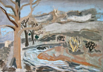 Ben Nicholson, (Landscape with River and Trees), oil on canvas, 60.9 x 86.3 cm, Private Collection, © Angela Verren Taunt, 2013. All rights reserved, DACS