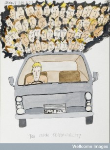 Bobby Baker,Diary Drawing 423 'Feeling weighed down' (1997 - 2008)  Watercolour paper, pencil, watercolour