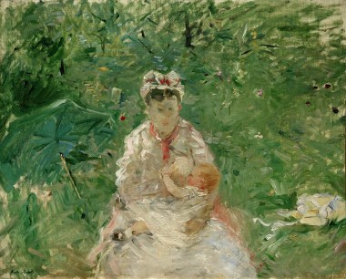 Berthe Morisot, The Wet Nurse (1880). The nurse is suckling Morisot's own daughter, Julie Manet