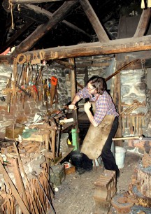 Blacksmith at work in the smithy