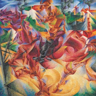 Umberto Boccioni, Elasticity (Elasticità), 1912 Oil on canvas, 100 x 100 cm Museo del Novecento, Milan © Museo del Novecento, Comune di Milano (all legal rights reserved) Photo: Luca Carrà