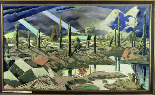 Paul Nash, the Menin Road, (1919). A scorched and devastated wasteland