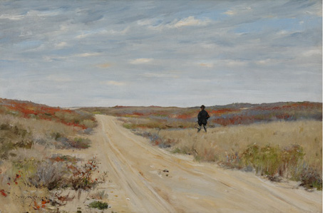 William Merritt Chase, The Pot Hunter, ca. 1894, Oil on canvas, 16×24⅛in. Signed lower left: William M. Chase, Museum Purchase and Gift of Frank Sherer, 1974.5