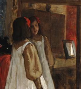 William Merritt Chase, Alice in the Mirror, ca. 1896 Oil on canvas, 35. × 32 in. Littlejohn Collection, 1961.5.18