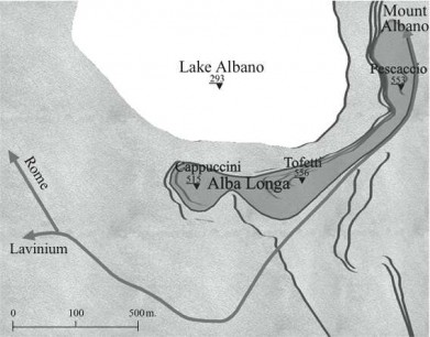 Latium, Alba Longa. Map from Rome: Day One by Andrea Carandini