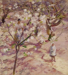 Theodore Robinson, Blossoms at Giverny, 1891–2, Oil on canvas, 54.9 x 51.1 cm. Terra Foundation for American Art, Chicago, Daniel J. Terra Collection, 1992.130 © Terra Foundation for American Art