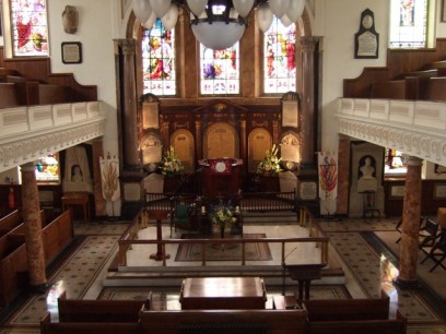 John Wesley Chapel: the interior from the gallery. © The Museum of Methodism & Wesley’s Chapel