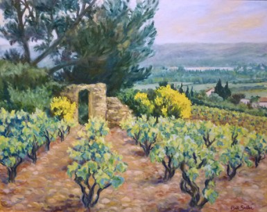 Maria Bell-Salter, Chateauneuf-du-pape, Oil on canvas 66x82cm