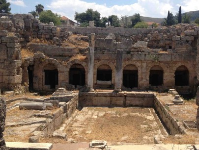 Corinth: site of a Roman fountain. Photo Stephen Kingsley