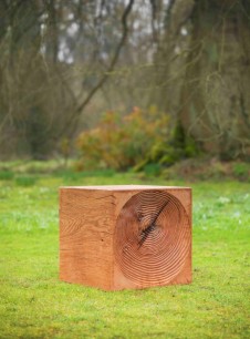 Alison Crowther, Carved Cube, Unseasoned English oak, 45 x 45 x 45 cm