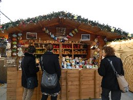 A stall at the Southbank German market