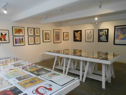 Interior view of exhibition: 'Brian Grimwood: The Man who changed the Look of British illustration', WORK gallery, London