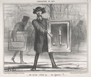 Honoré-Victorin Daumier (French, 1808–79), They Refused This…the Ignoramuses!! (Ils m’ont refusé ça..les ignares!!) April 6, 1859 From the series The Exhibition of 1859 (L’Exposition de 1859), published in Le Charivari, Lithographed by Destouches