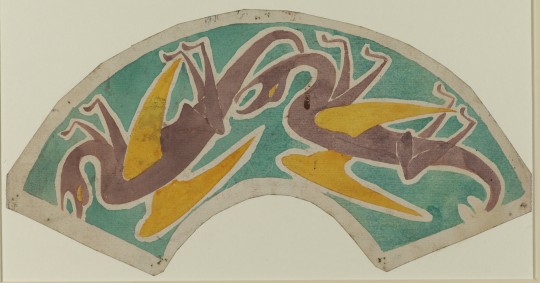 Design for lampshades (dragons), goache on paper. The Omega Workshops.