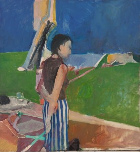 Richard Diebenkorn,  Girl On a Terrace (1956)  Oil on canvas, 179.07x166.05cm  Collection Neuberger Museum of Art,  Purchase College, State University of New York. Gift of Roy R. Neuberger  © 2014 The Richard Diebenkorn Foundation