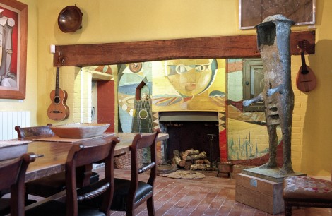 Dining room at Farley Farmhouse, home of Roland  Penrose and Lee Miller