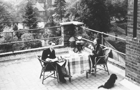 Dora and Richard on their rooftop terrace