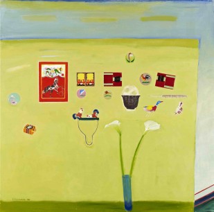 Elizabeth Blackadder, Chinese Still Life with Arum Lillies, 1982. Oil on canvas, 122 x 122 cm