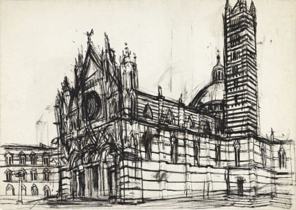 Elizabeth Blackadder, View of the Duomo, Siena, 1955, Pastel on paper, 47 x 66 cm.