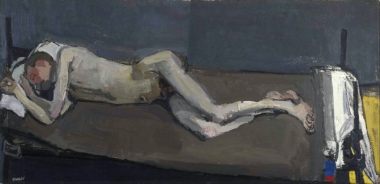 Joan Eardley (1921–63) Sleeping Nude, 1955,  Oil on canvas, 76.00 x 155.20cm Collection: National Galleries of Scotland. Presented by Mrs Irene Eardley 1964. Photo: Antonia Reeve