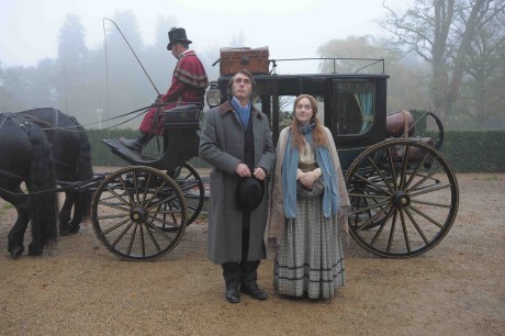 John Ruskin (Greg Wise) and Effie Gray (Dakota Fanning)