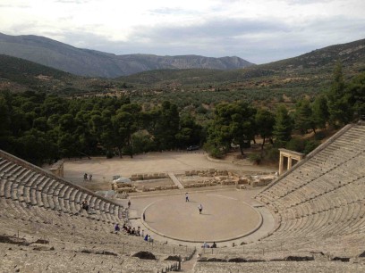 The theatre at Epidaurus. The ancient Greeks liked a good view along with a good play. Photo: Stephen Kingsley