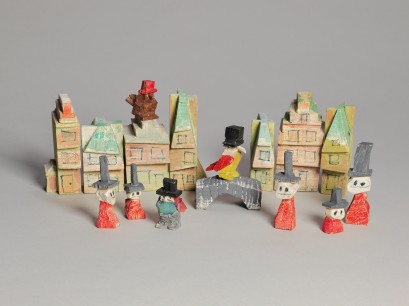 Lyonel Feininger, A Group of Houses and Figures, c. 1949 Painted wood, dimensions variable