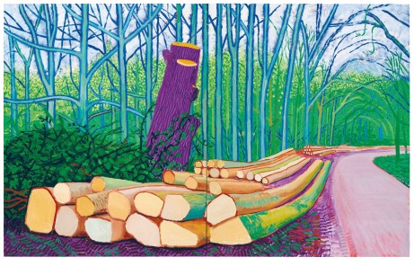 David Hockney, Felled Trees on Woldgate, 2008