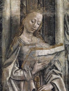 St Catherine, depicted on the south wall of Eton College Chapel