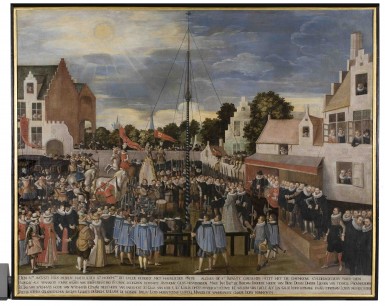 Anonymous  The Archduchess Isabel Clara Eugenia at the shooting contest of the Guild of St George in Ghent  5 August 1618, c. 1618  Oil on canvas, 215 x 270 cm  Ghent, STAM, Bijlokecollectie