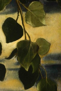 Caravaggio, The Conversion of St Paul, c.1600–01 (Detail)  The artist expressed the form of some features by contour: a layer of black over the stiffly brushed preparation conveys the leaf in shadow, whilethe highlights of the others hint at the structure