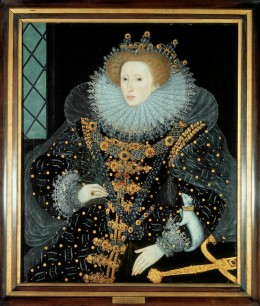 Elizabeth I (The ‘Ermine’ Portrait), artist unknown but variously attributed to Nicholas Hilliard and to William Segar, 1585. Oil on panel, 106 x 88.9 cm. By courtesy of the Marquess of Salisbury, Hatfield House, Hertfordshire