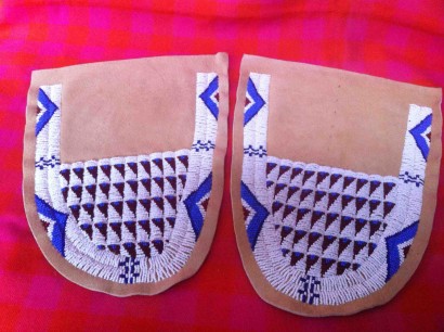 Mo Ally, Fully beaded uppers for moccasins – work in progress