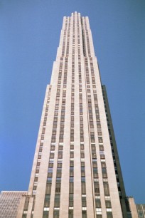 The modernist facade of New York's Rockefeller Center (Photo not included  in book)