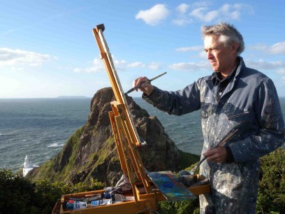 Jeremy Gardiner painting Hartland Point Lighthouse