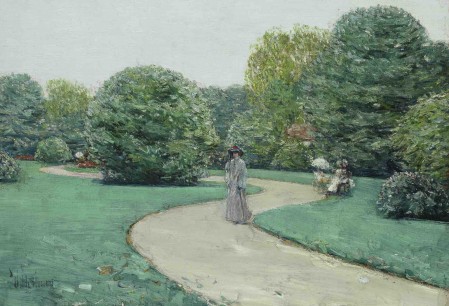 Childe Hassam (1859–1935), Parc Monceau, c. 1888–89, Oil on canvas, 15x21½ in. Courtesy of Michael Altman Fine Art & Advisory Services