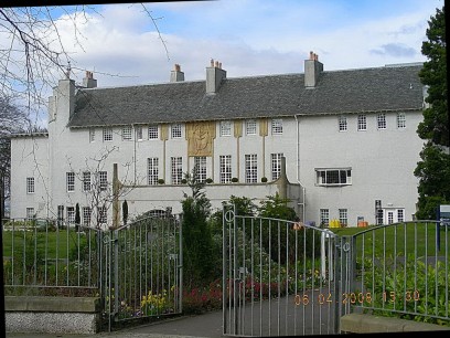 Exterior of the House for an Art Lover, built to Mackintosh's design in the 1990s.  Bellahouston Park, Glasgow. Photo: Colin Hemfrey