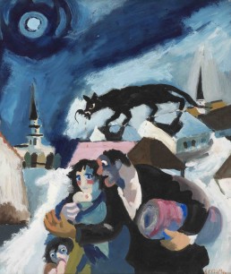 Josef Herman Refugees, Gouache on paper, 60.7 x 53.2 x 3.3 cm, Ben Uri Collection © Estate of Josef Herman. All rights reserved.